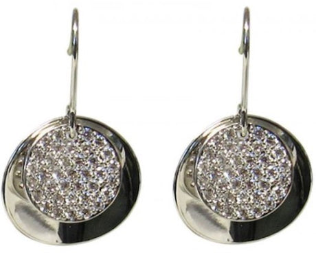Elegant Jax Diamante Circles pierced earrings featuring a chic circular design with sparkling diamantes, 1.5 cm size.