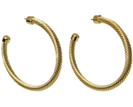 Elegant Jax Gold Cut Circles pierced earrings featuring a modern design, lightweight for all-day comfort.