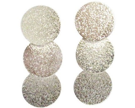 Jax Hammered Rhodium 3 Drop Earrings featuring a distinct hammered design, 4.5 x 1.8 cm, perfect for any occasion.