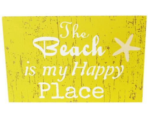 Rustic beach-themed MDF magnet, 11 x 7 cm, adds coastal vibes to your fridge or camper decor.