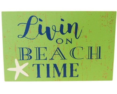 Beach-themed MDF magnet featuring vibrant colors and beach motifs, perfect for holding notes and photos.