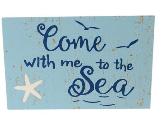 Rustic beach magnet featuring 'Come Sea' design, perfect for home, camper, or fridge decoration, 11 x 7 cm.