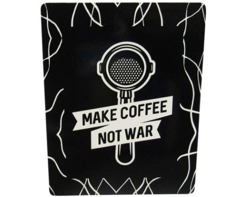 Stylish black and white fridge magnet for coffee lovers, measuring 10x7.7cm with motivational quotes and decor appeal.