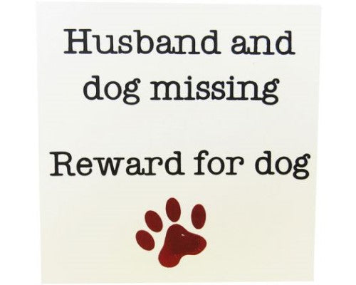 10x10 cm MDF pet magnet displaying playful dog-themed design and humorous quotes for dog lovers.