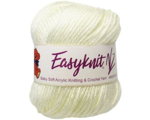 Yarn-EasyKnit Baby Cream 4-ply yarn, soft and safe for baby garments, blankets, and toys, 50g ball, 110m length.