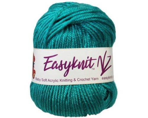 Yarn-EasyKnit Baby Teal 4-ply yarn, baby-soft, 50g ball, 110 meters, ideal for delicate baby garments and accessories.