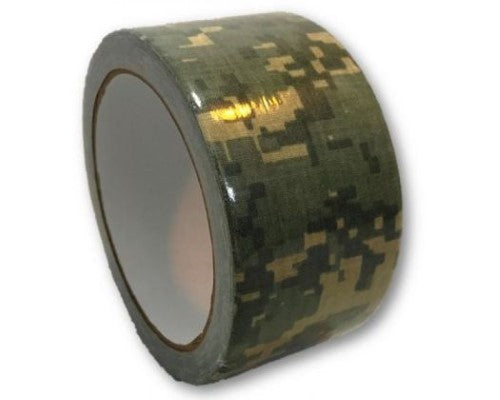 Camo Digital duct tape on a 10m roll, ideal for repairs and crafting with a durable camouflage design.