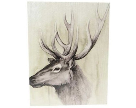 Handcrafted textured stag wall art, 26 cm x 19.5 cm, adds a rustic touch of nature to any interior decor.