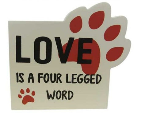 Charming MDF pet shelf sign with a whimsical paw-shaped cutout, perfect for pet lovers' home decor.