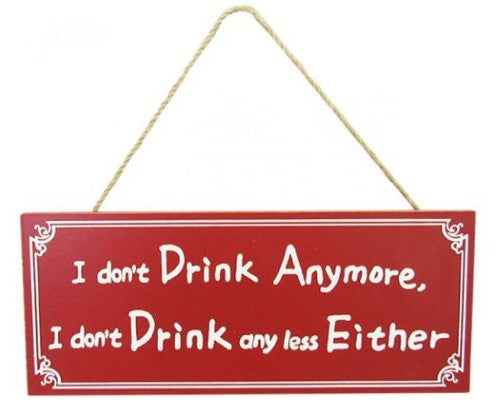 Red wine-themed MDF sign with twine hanger, 24 x 10 cm, perfect for wine lovers' home decor.