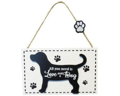 Charming wall art sign featuring a paw print, perfect for dog lovers' home decor, measuring 16 x 10 cm.