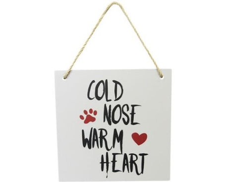 MDF wall art sign featuring a heart and nose design, celebrating the bond between pets and their owners.