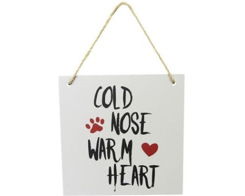 MDF wall art sign featuring a heart and nose design, celebrating the bond between pets and their owners.