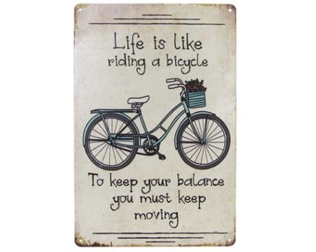 Chic black tin sign measuring 30cm x 20cm, perfect for retro-style home decor.
