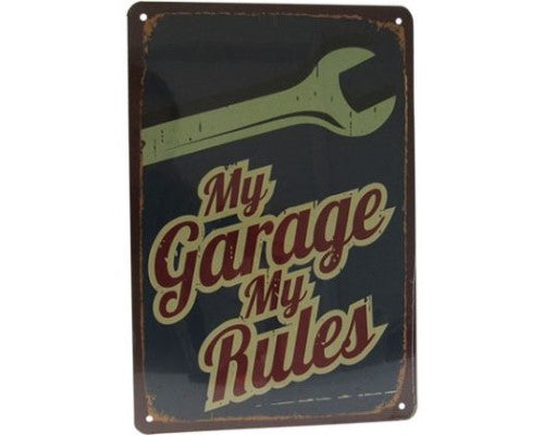 Retro Art Tin Sign for garage decor, measuring 30cm x 20cm, perfect for car enthusiasts and DIY lovers.
