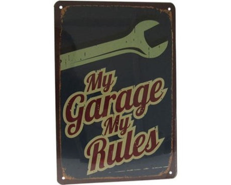 Retro Art Tin Sign for garage decor, measuring 30cm x 20cm, perfect for car enthusiasts and DIY lovers.