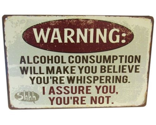 Retro Art Tin Warning sign, 30cm x 20cm, durable and quirky decor for homes and offices.