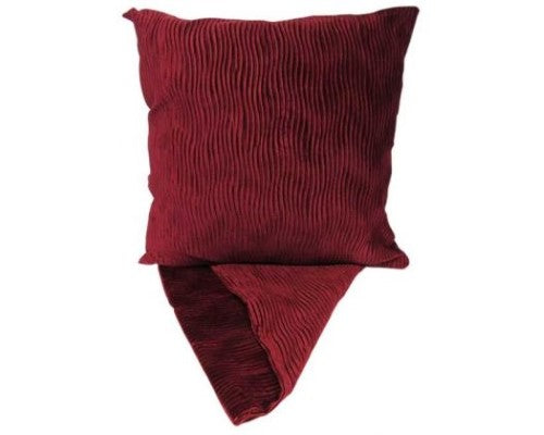 Textured wave pattern cushion cover in bold red, 44cm x 44cm, adds vibrant style and luxury to any living space.