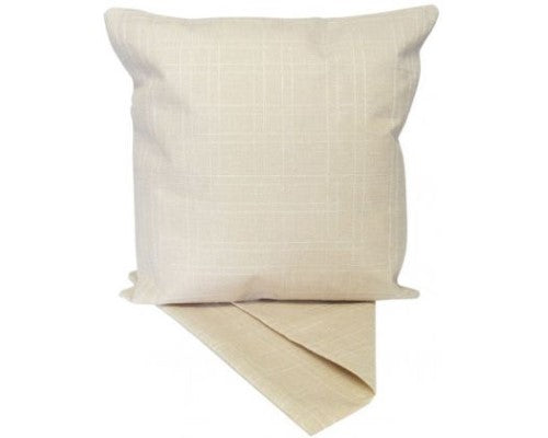 Textured squares cream cushion cover, 44cm x 44cm, crafted from durable fabric; stylish and easy to clean with zip.