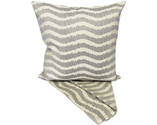Elegant Wave Silver Cushion Cover in premium fabric, 44cm x 44cm, with zip for easy washing, perfect for any decor.