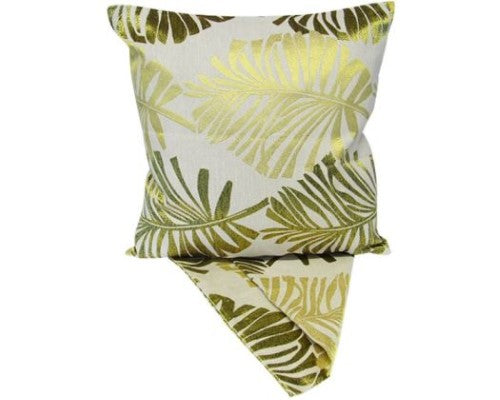 Luxurious gold Parlor Palm cushion cover, 44cm x 44cm, with easy-access zipper for stylish home decor.