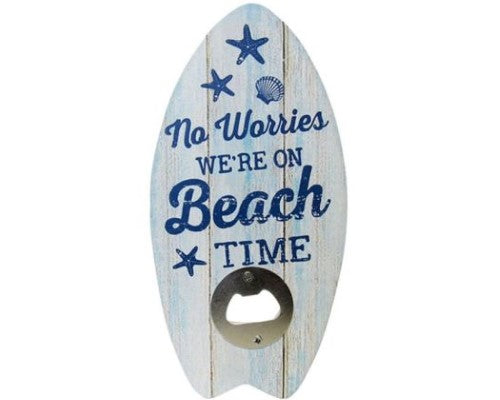 Surfboard-shaped bottle opener, 20 x 8 cm, perfect for beach lovers and summer parties, adds style to any space.