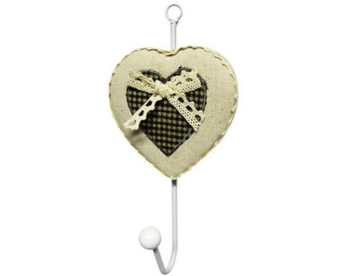 Stylish Tartan Black Coat Hook with white metal hook and lace bow, perfect for organizing and decorating your home.