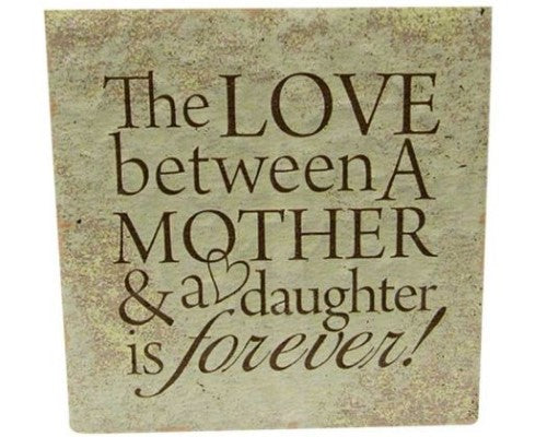 Heartfelt ceramic art tile with stand, expressing love for mothers, perfect for home decor or as a thoughtful gift.