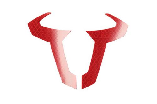 SW MOTECH STICKER BULL 130 X 97 MM REFLECTIVE RED