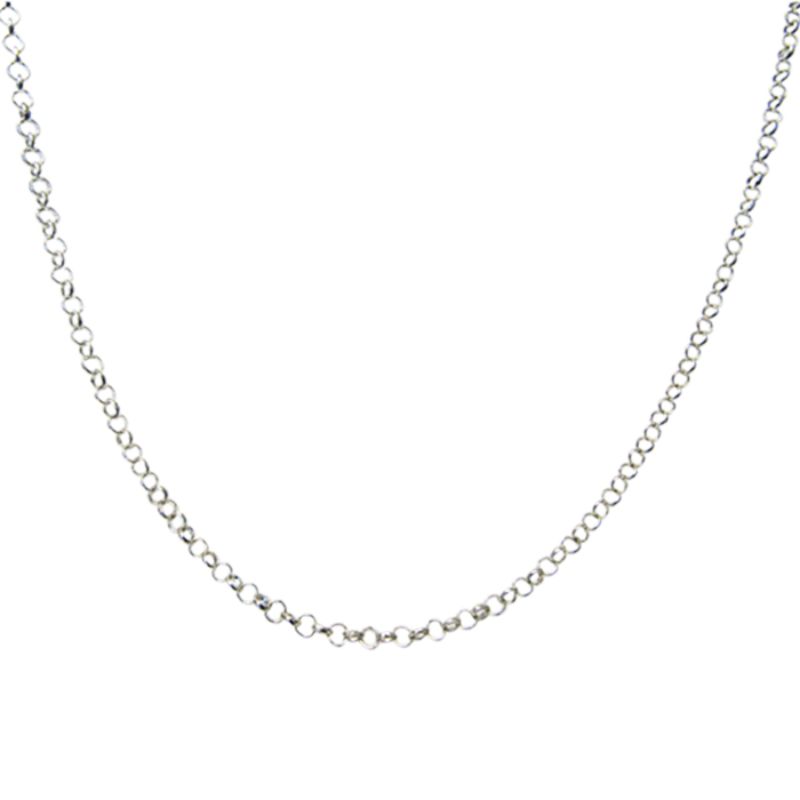 Rhodium cable chain, 3mm wide and 70cm long, ideal for elegant jewelry making and layering.