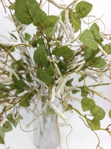 Artificial Caterpillar Flower Spray - White and Green