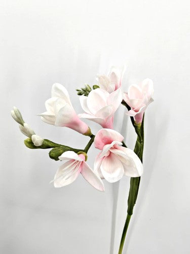 Artificial Freesia Flower Spray - Real Touch - Pink - 57cm