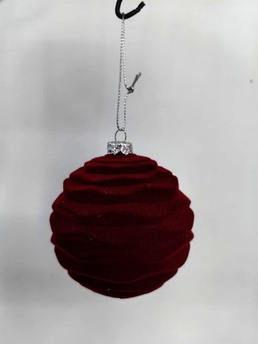 Christmas Tree Baubles - Large Burgundy - Box of 4