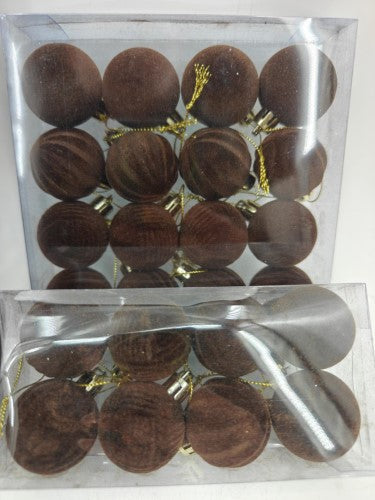 Velvet Christmas Tree Baubles - Copper - Set of 48