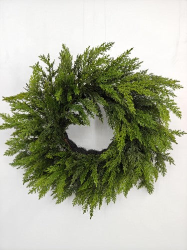 Artificial Cypress Wreath - Real Touch - 50cm
