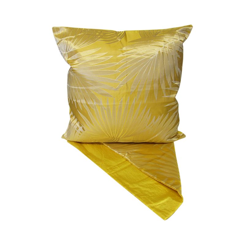 Elegant silver palm design on a gold background, 44cm cushion cover perfect for stylish home decor.