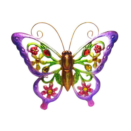 Stunning 36cm purple butterfly wall art in durable aluminum, perfect for indoor or outdoor decor.