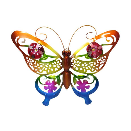 Vibrant orange aluminum butterfly wall art, 36x29 cm, perfect for enhancing indoor and outdoor spaces.