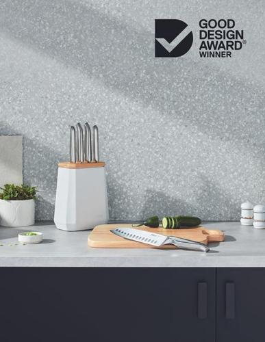 Furi - Stone Knife Block Snow Terrazzo Set 5 Piece