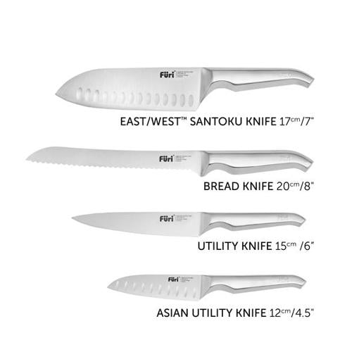 Furi - Stone Knife Block Snow Terrazzo Set 5 Piece