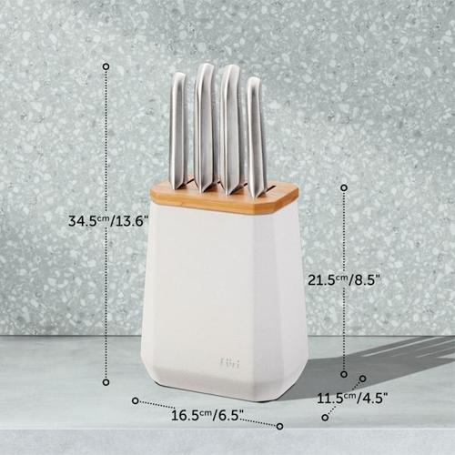 Furi - Stone Knife Block Snow Terrazzo Set 5 Piece