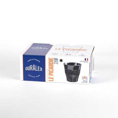 Duralex - Picardie Black Tumbler 250ml - Set 6