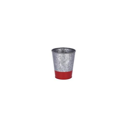 Chef Inox - Coney Island Galvanised Pot with Red Base 95x105mm