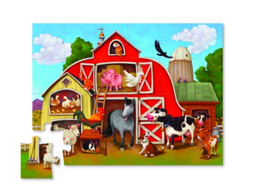 Croc Creek Mini Shaped Puzzle - Barnyard (24PC)
