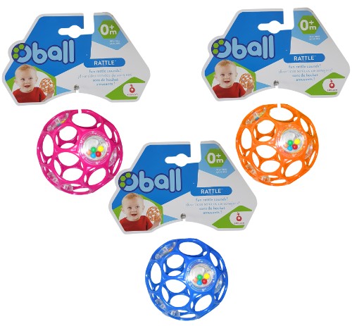 O Ball 4" Rattle (Set of 3 Assorted)