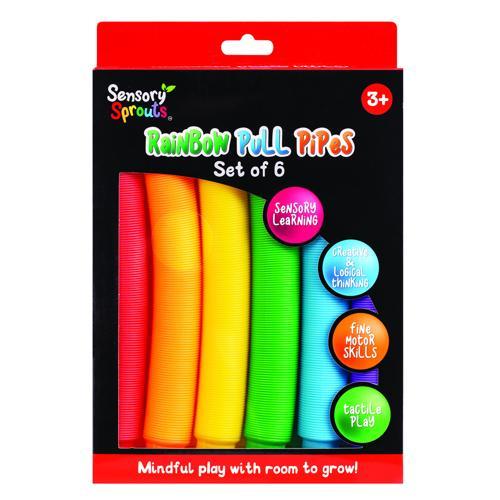 Sensory Sprouts Rainbow Pull Pipes Set of 6