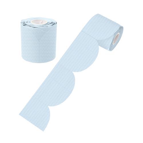 LCBF Blue Patterned Rolled Scalloped Border