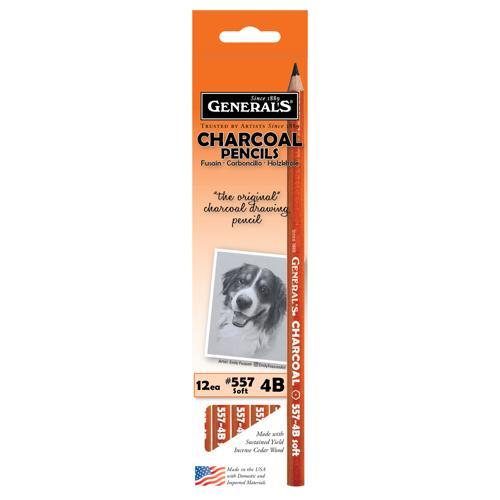 Generals Charcoal Artist Quality Pencils #557 4B 12 Pack