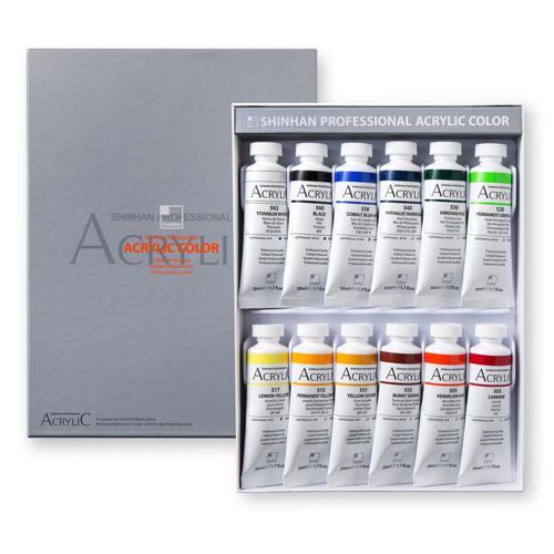 ShinHan Professional 50ml Acrylic Paints Set A 12 Pack