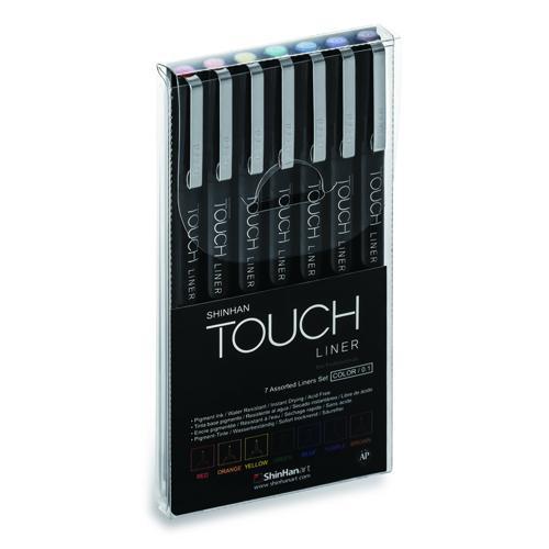 ShinHan Touch Liner Marker Set 0.1mm Assorted Colours 7 Pack